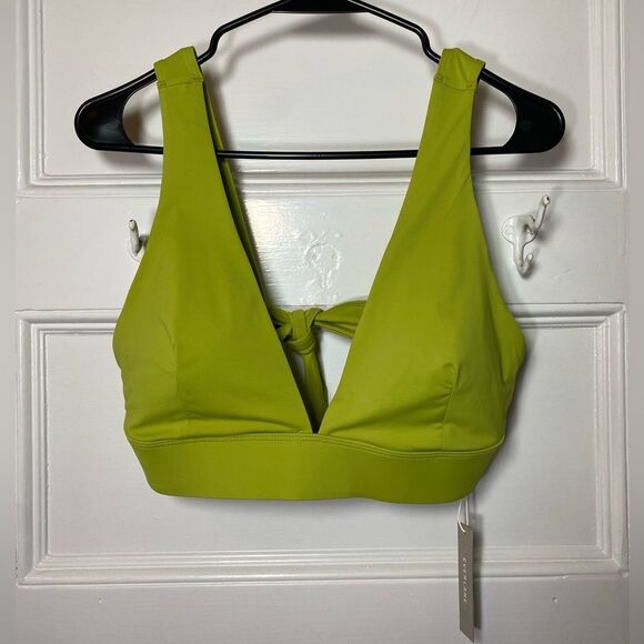 Everlane NEW The Triangle Tie-Back Bikini Top in Pepper Green Sz XL - Picture 3 of 14